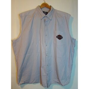 Harley Davidson Big Tall Mens Cotton Cut Off Shirt Vest Gray Size 5XL  D111